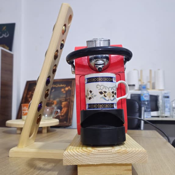 Pack Café حامل كبسولات القهوة + طاولة خشبية